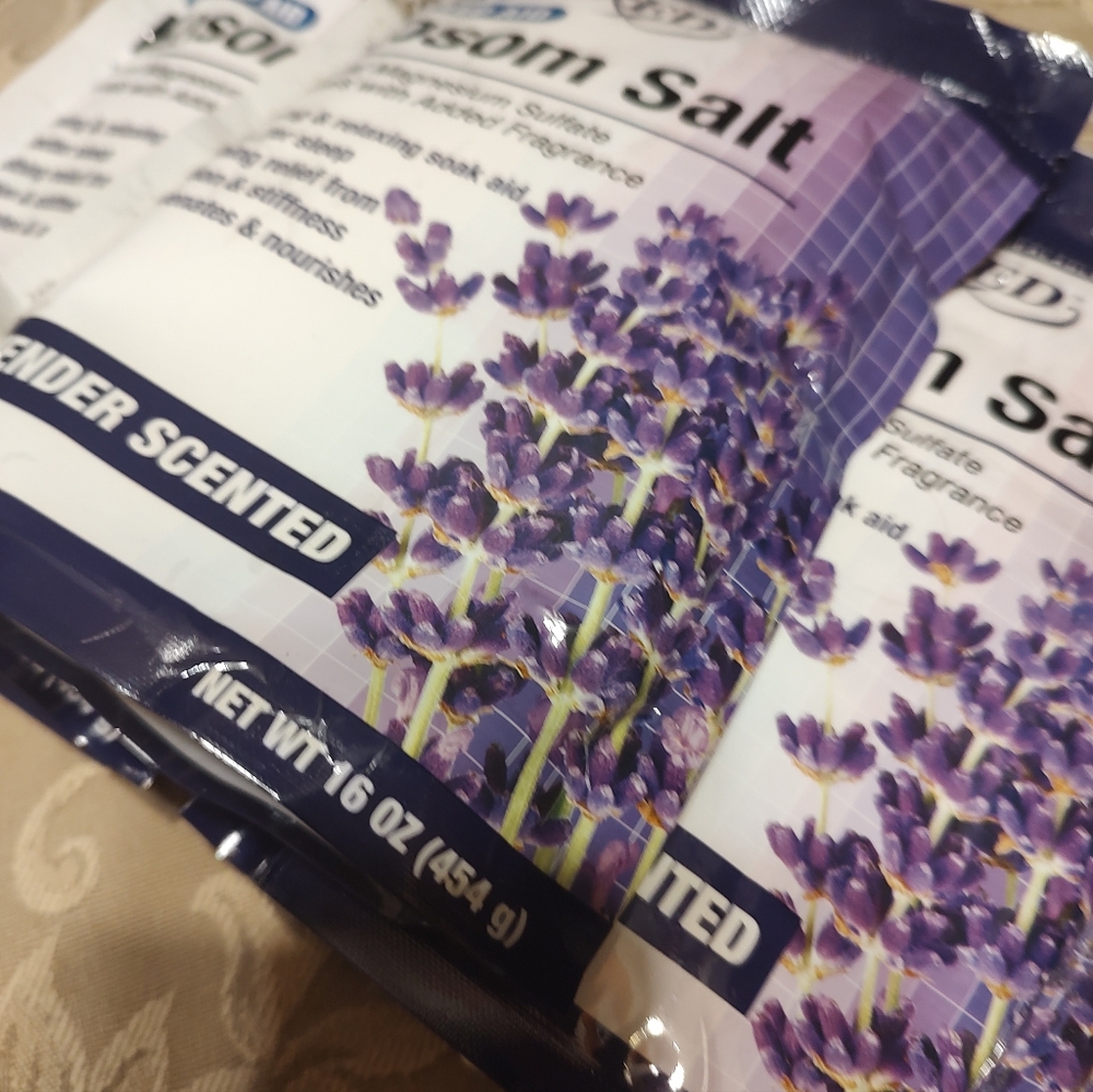 🪻💜🪻Dreamy Lavender Infused Epsom Salt Bath Soak Aid Enhancer - Set of 3 - Picture 3 of 13